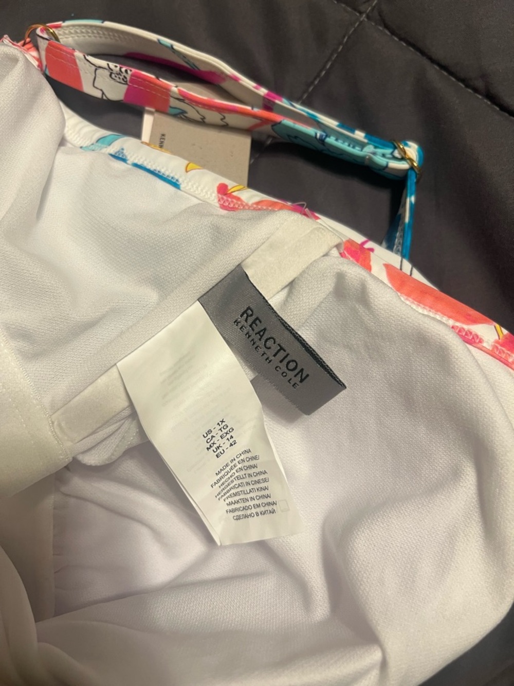 Reaction Kenneth Cole Multi-Color Floral Ruffle Swim Tankini - Picture 5 of 6